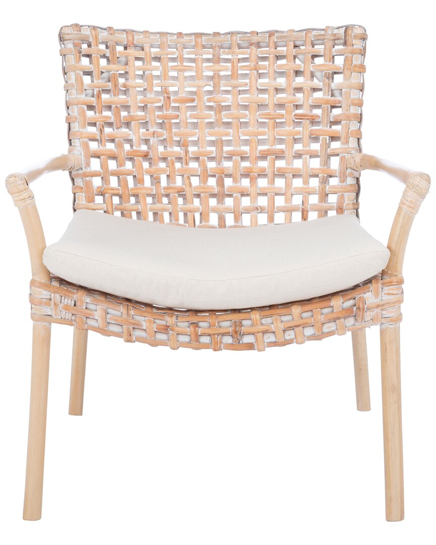 Shop Safavieh Collette Rattan Accent Chair With Cushion In Natural