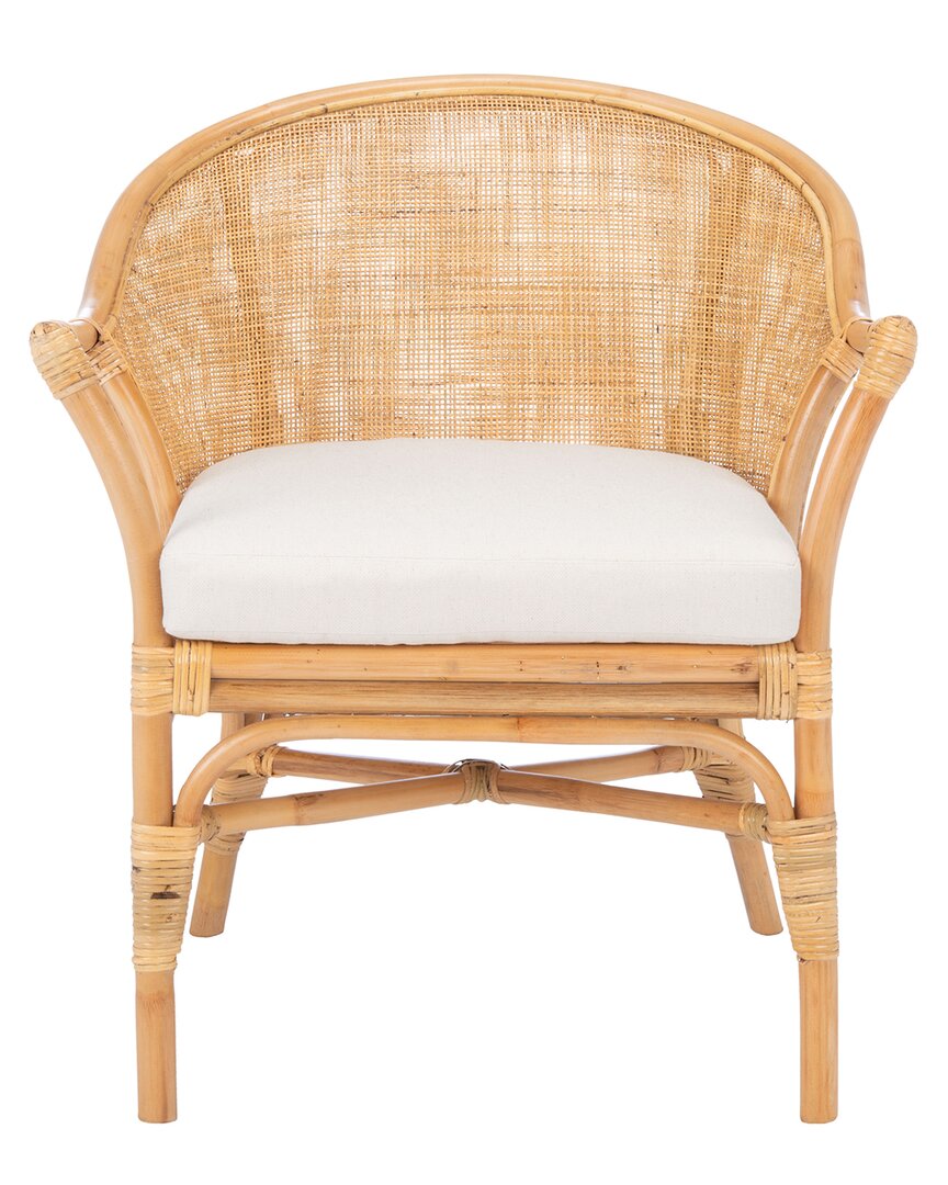 Safavieh Dustin Rattan Accent Chair With Cushion In Natural
