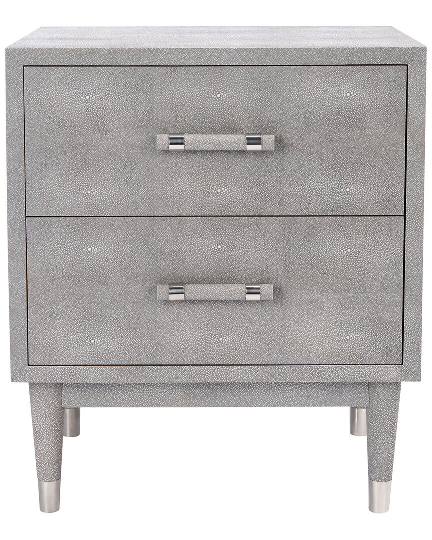 Safavieh Couture Jodie Faux Shagreen Nightstand In Grey