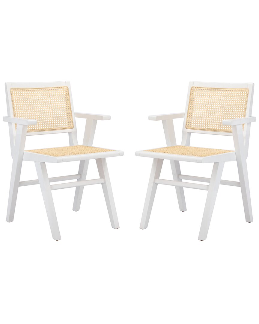 Safavieh Couture Hattie French Cane Arm Chair In White