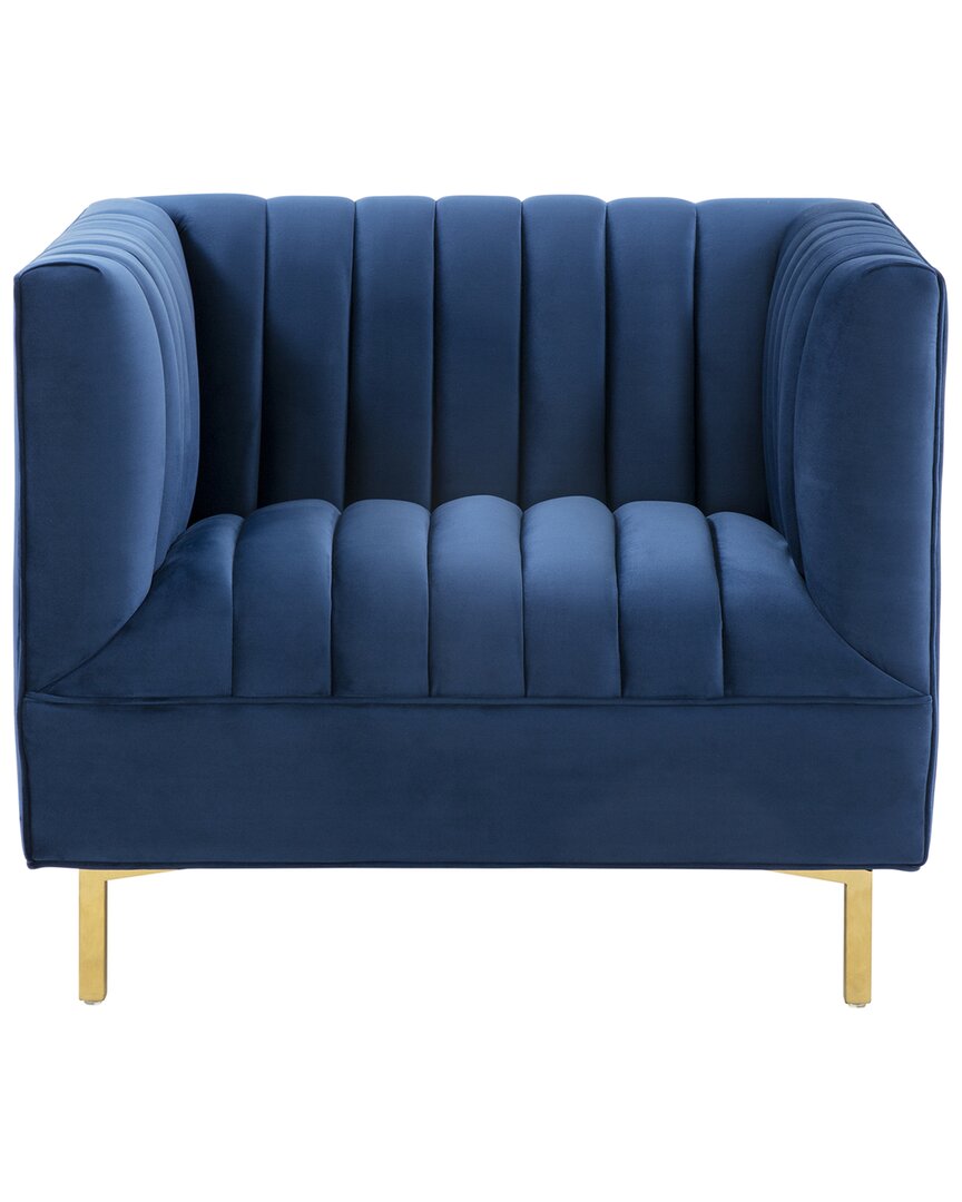 Safavieh Couture Doris Velvet Club Chair In Navy
