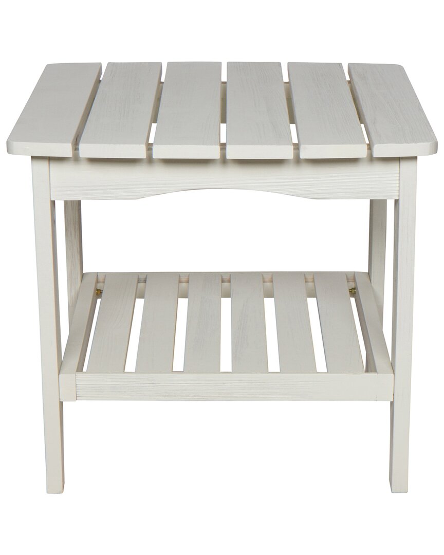 Shine Co. Indoor/outdoor Side Table With Hydro-tex Finish In Off-white