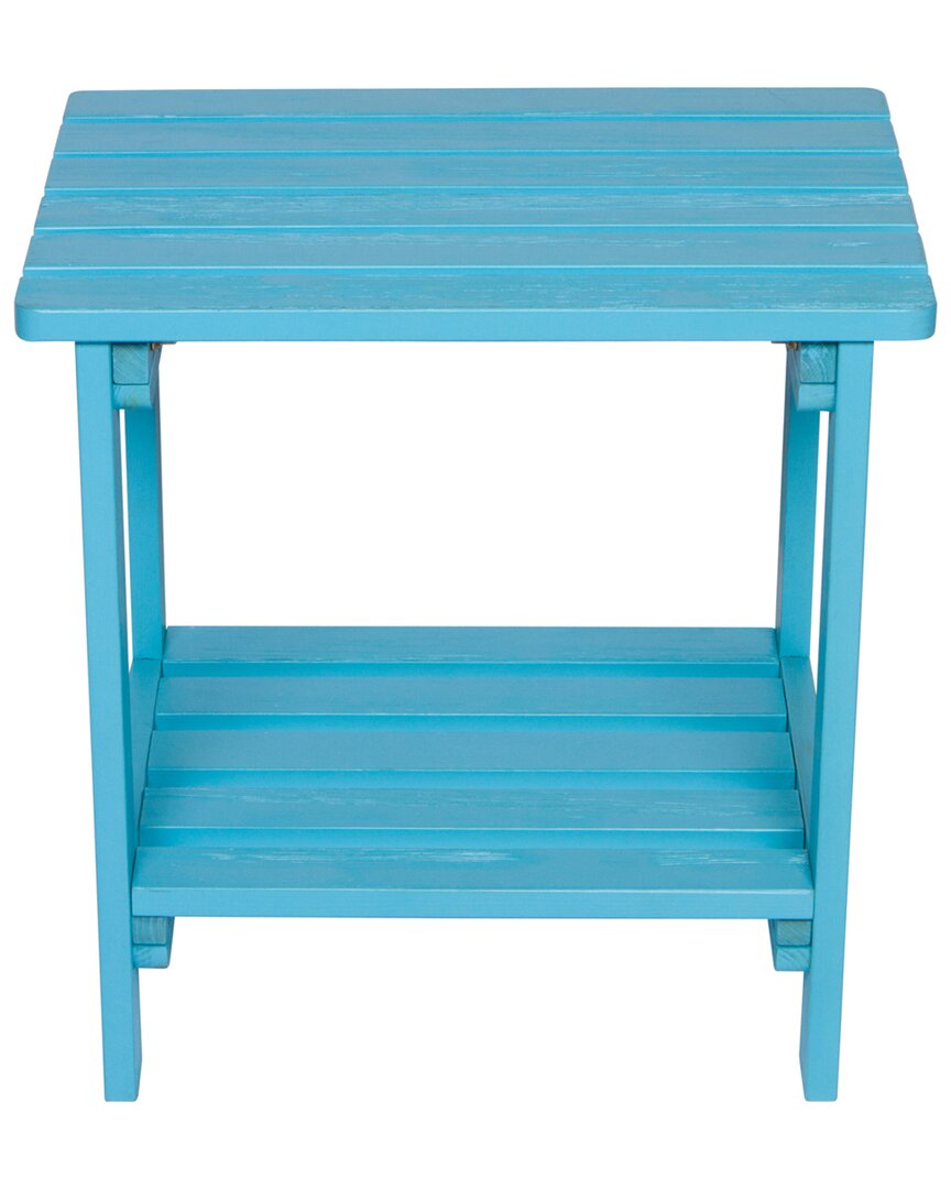 Shop Shine Co. Indoor/outdoor Side Table With Hydro-tex Finish In Aqua