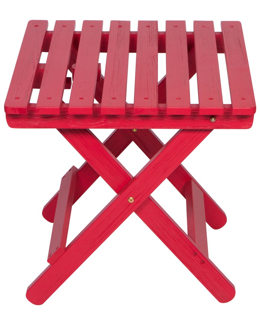 Shine Co. Adirondack Folding Table With Hydro-tex Finish In Red