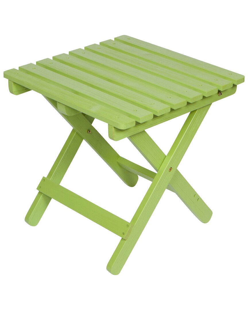 Shine Co. Adirondack Folding Table With Hydro-tex Finish In Green