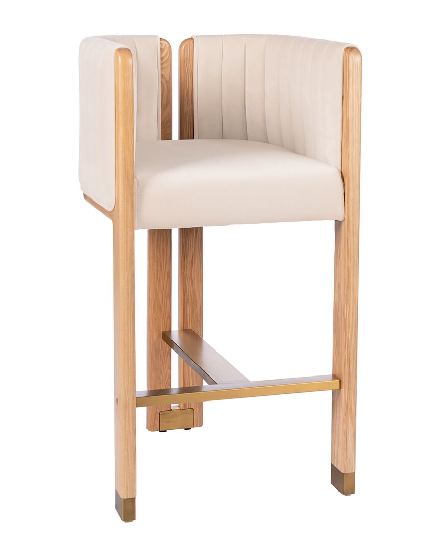 Statements By J Monaco Wood Counter Chair In White