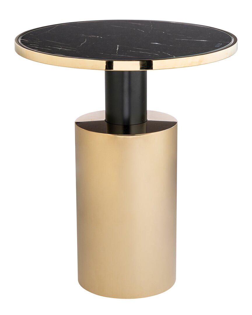 Statements By J Taylor Faux Marble Top End Table In Gold