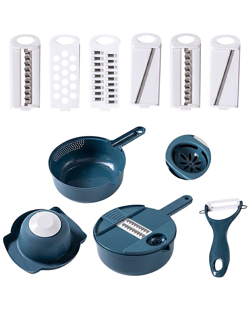 1947 Kitchen 12pc Vegetable Chopper & Slicer Set In Blue