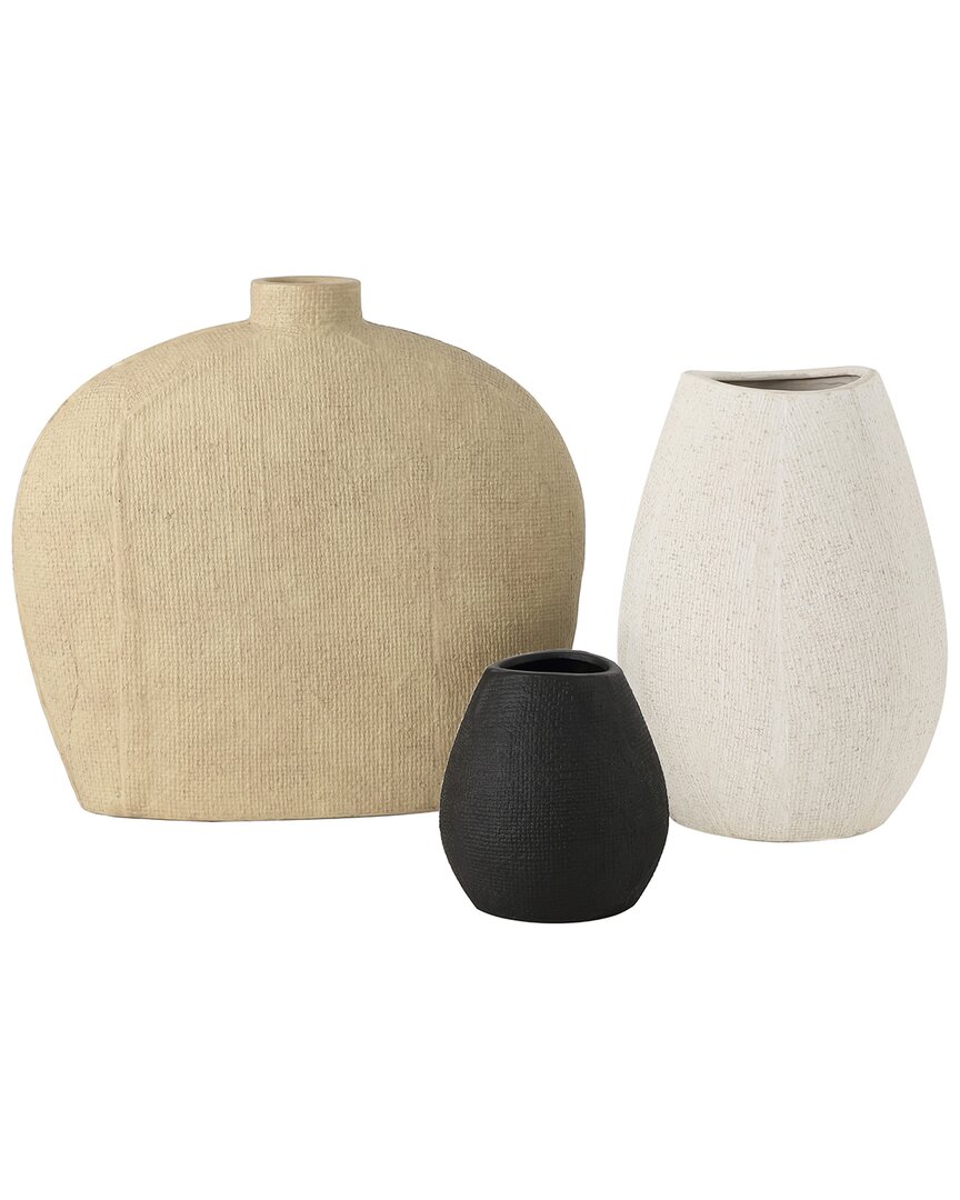 Safavieh Set Of 3 Sav Ceramic Textured Vases