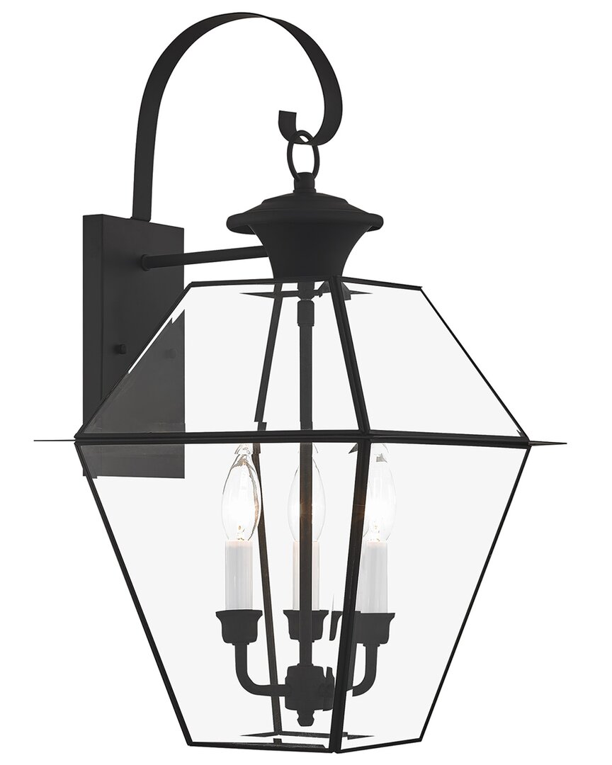 Livex Lighting 3-light Outdoor Wall Lantern In Black
