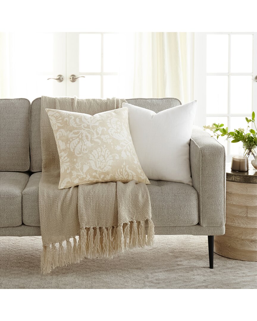 Home Collection Pack Of 2 Slub Distressed Floral Throw Pillows