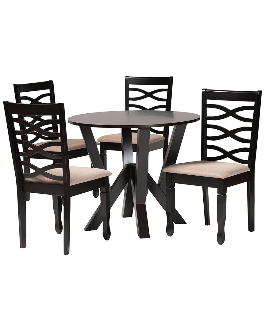 Baxton Studio Ariane Modern Wood 5pc Dining Set