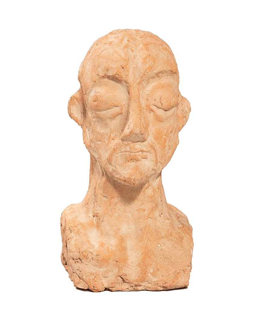 Bidkhome Face Sculpture 1 In White