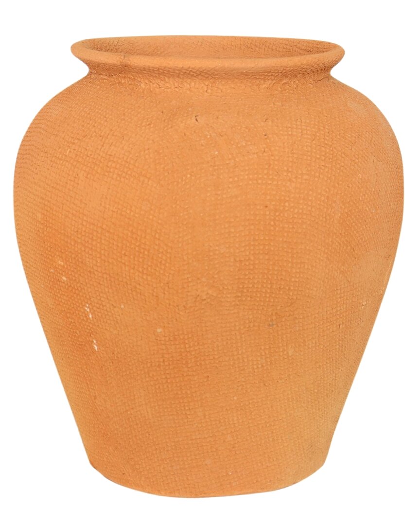 Bidkhome Terracotta Vase In Orange