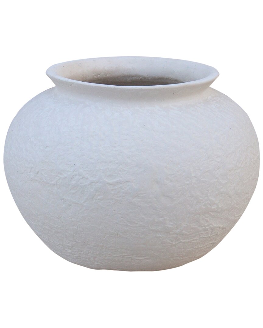 Bidkhome Paper Mache Pot In White