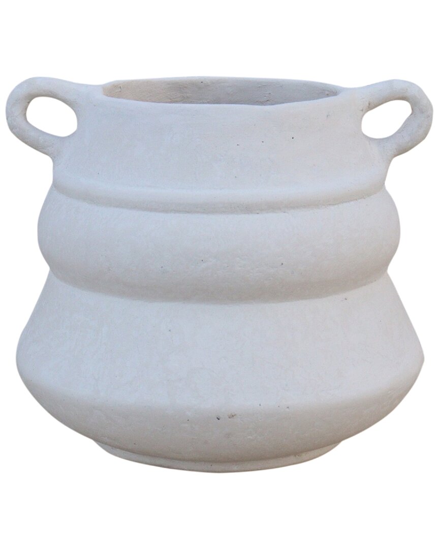 Bidkhome Paper Mache Vase In White