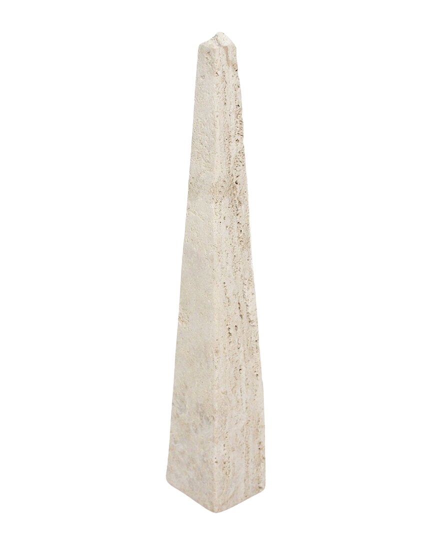 Bidkhome Travertine Obelisk Large In Beige