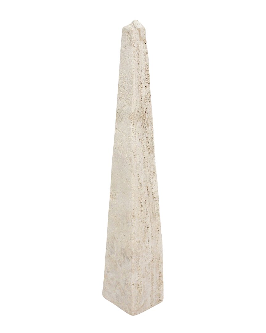 Shop Bidkhome Travertine Obelisk Large In Beige