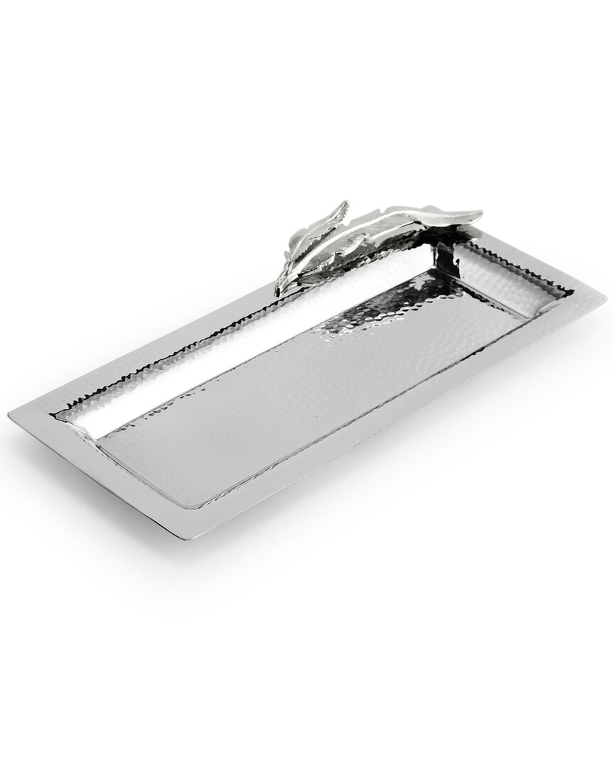 Michael Aram Silver Feather Cracker Plate