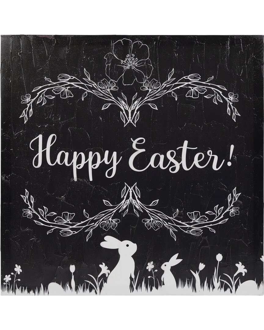 Shop Northlight Happy Easter Bunnies Canvas Wall Art In Black