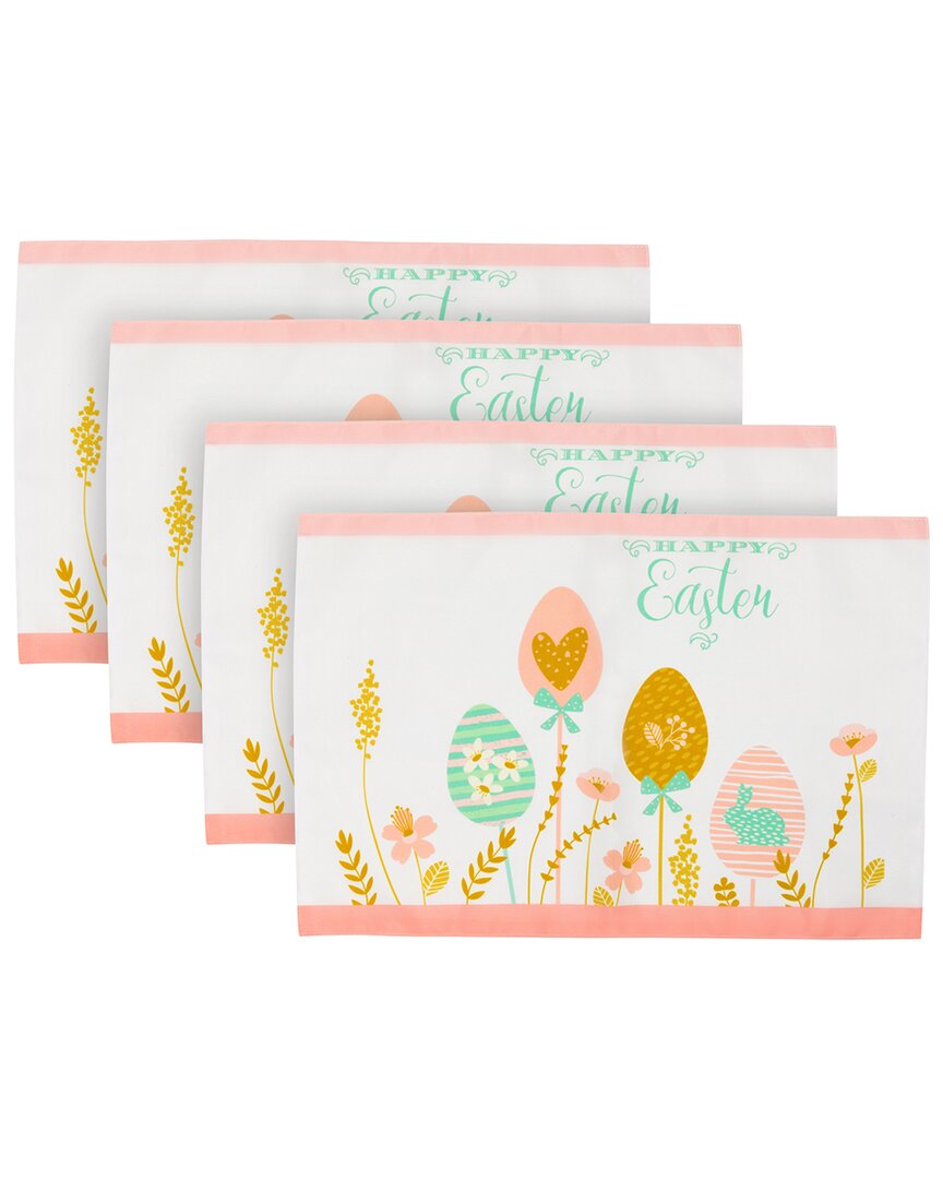 Shop Northlight Set Of 4 Pastel Eggs Happy Easter Floral Placemats In White