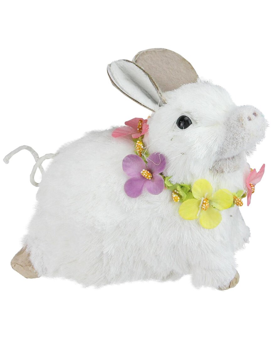 Shop Northlight 6.5in Sisal Piglet With Floral Lei Spring Figure In White