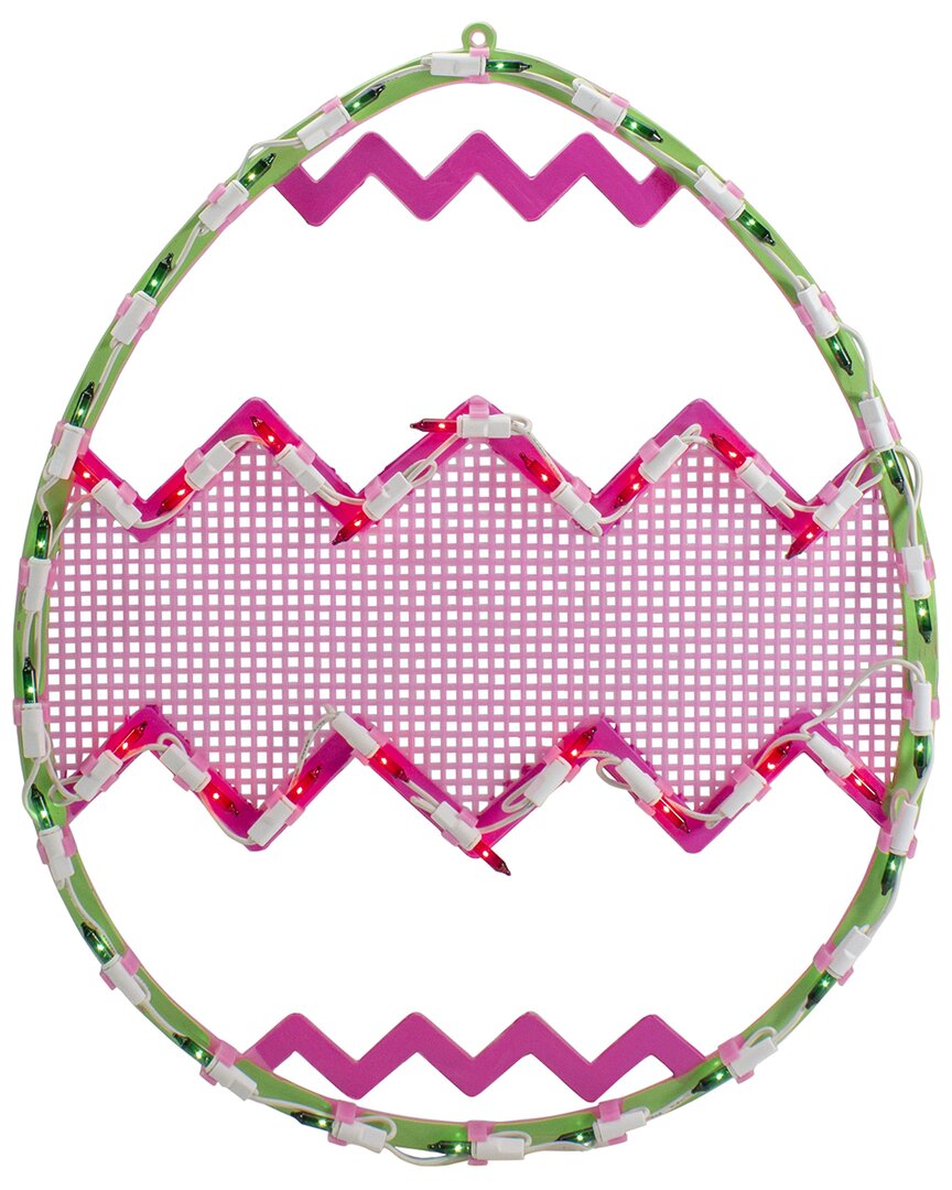 Shop Northlight 17in Lighted Chevron Stripe Easter Window Silhouette In Pink