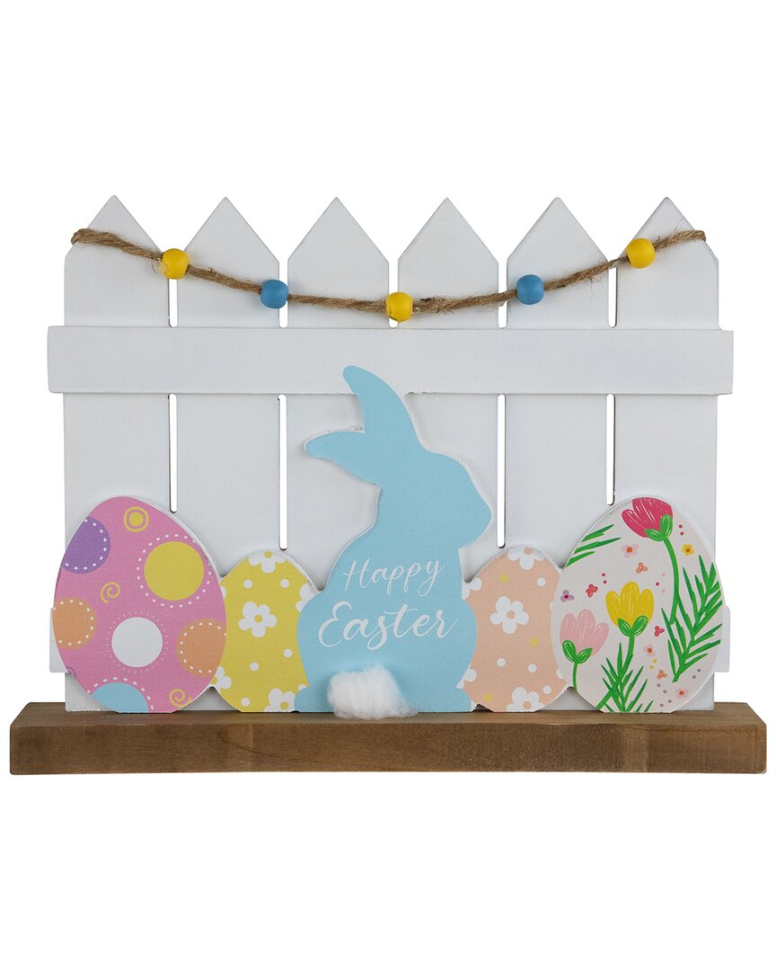 Shop Northlight Happy Easter Bunny With Picket Fence Decoration In Multicolor