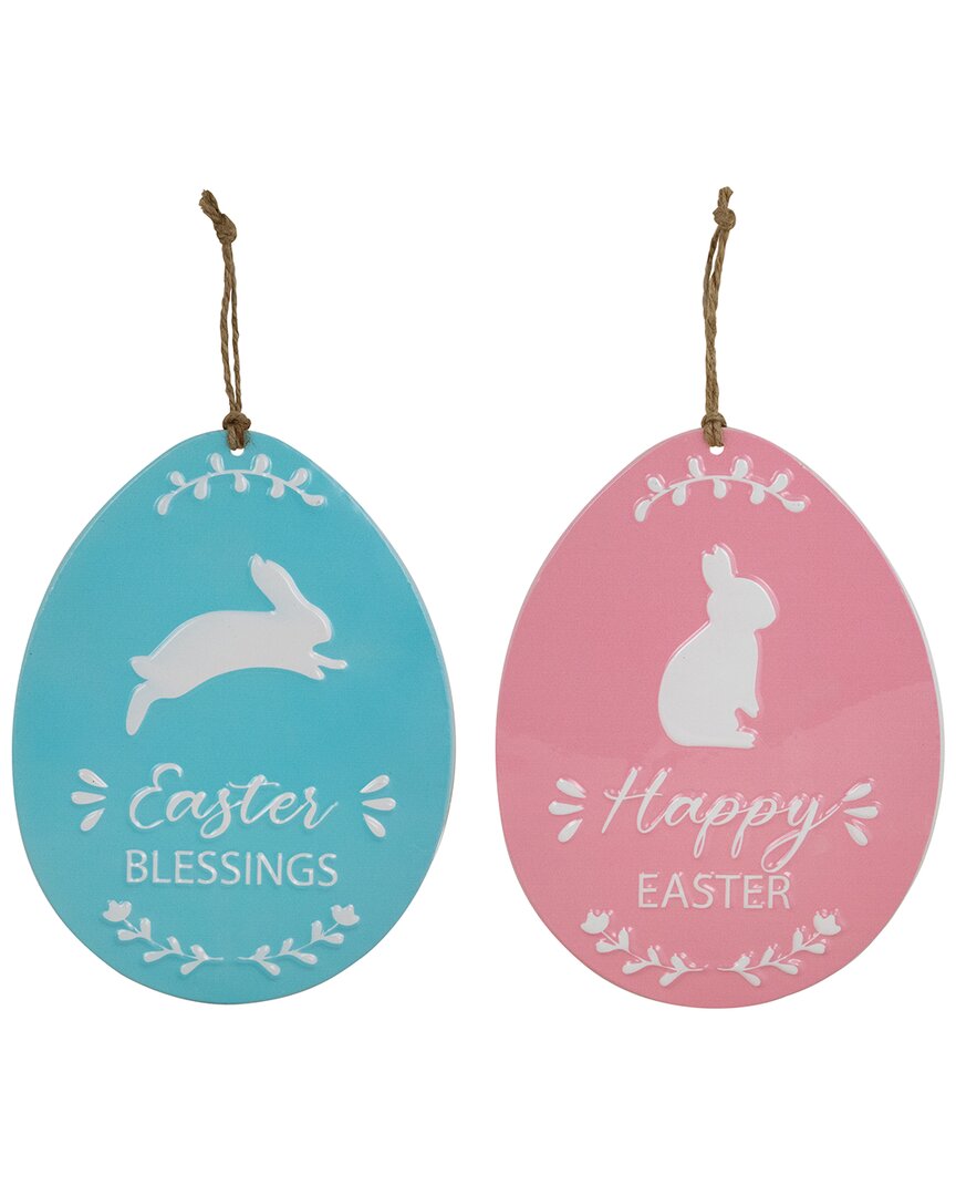 Shop Northlight Easter Egg Metal Wall Signs In Pink