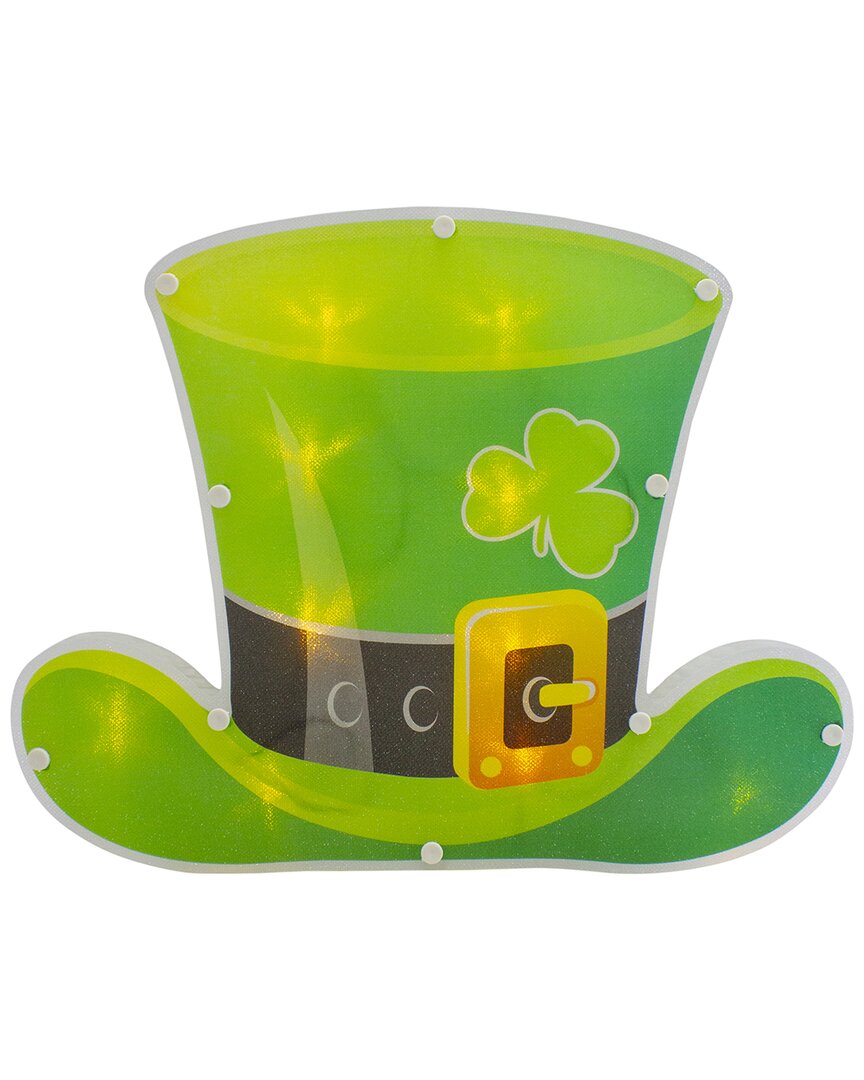 Shop Northlight 12.5in Led Lighted Irish St. Patrick's Day Leprechaun Window Silhouette In Green