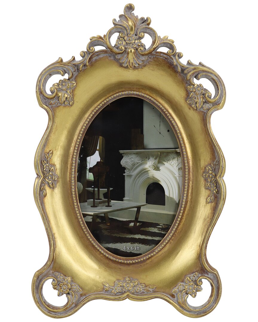 Sagebrook Home 4x6 Baroque Photo Frame In Gold
