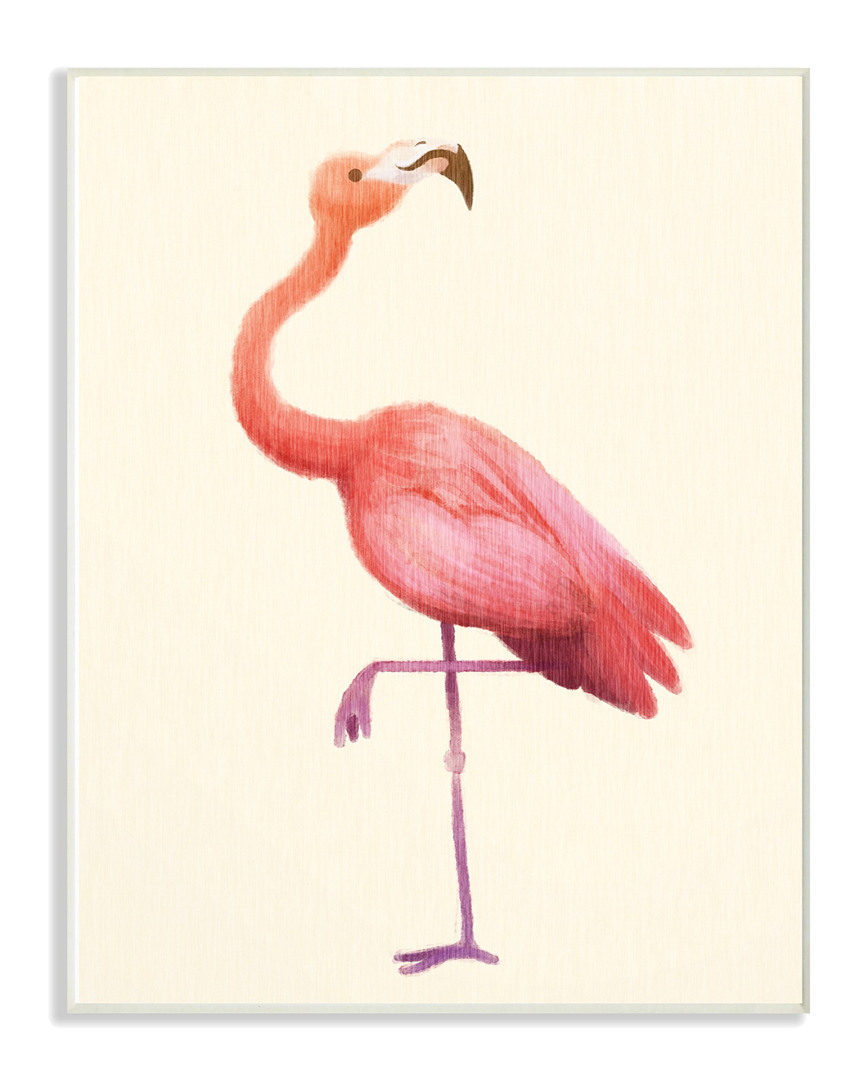 Stupell Flamingo Pose On Tan Water