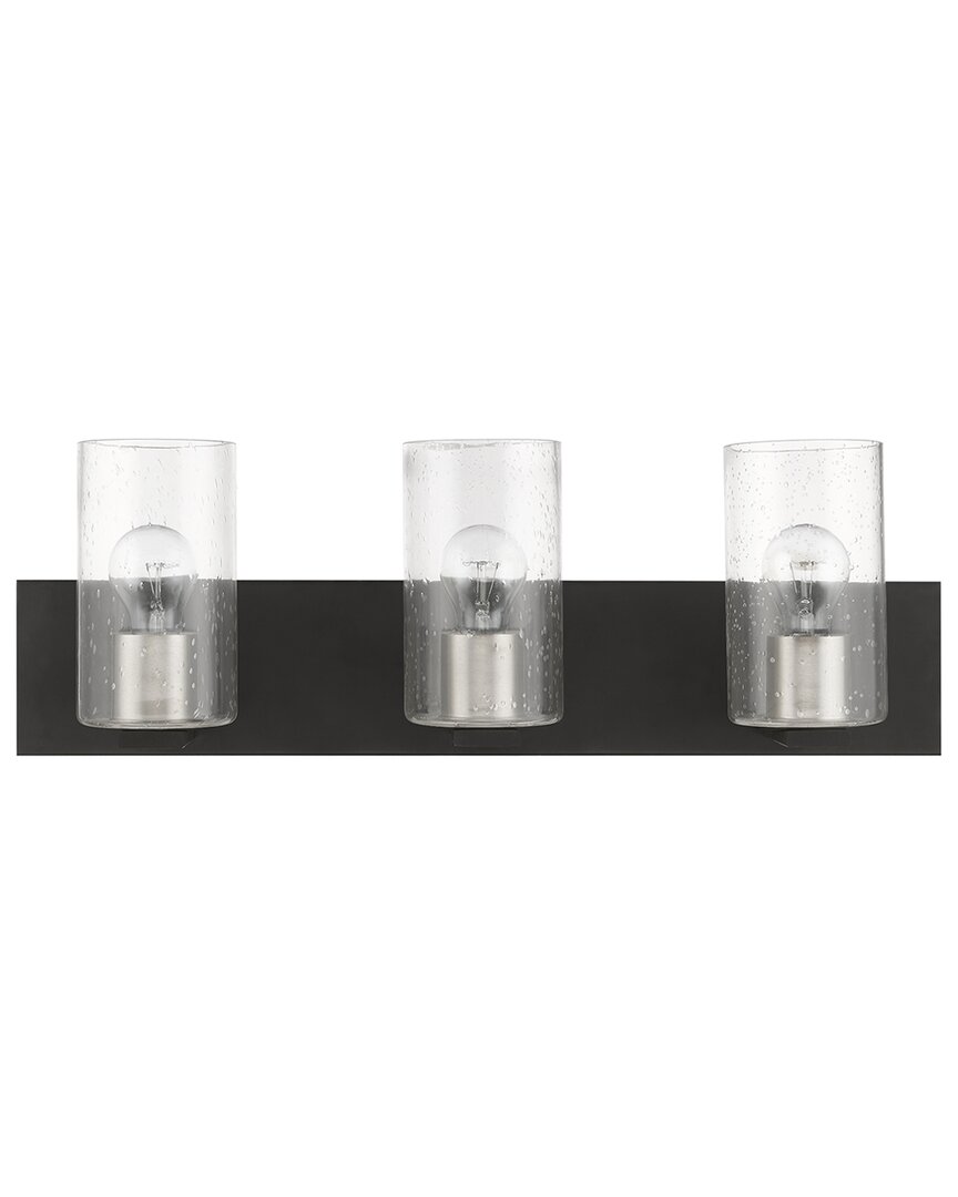 Livex Lighting 3 Light Black With Brushed Nickel Accents Vanity Sconce In Black