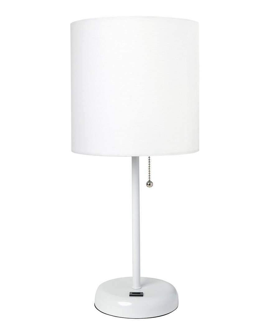 Shop Lalia Home Oslo 19.5in Contemporary Bedside Usb Port Feature Standard Metal Table Desk Lamp In White