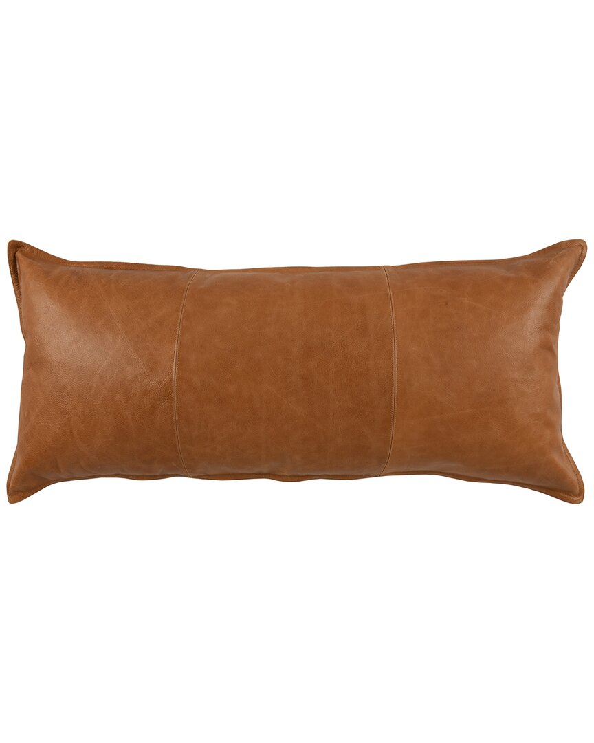 Kosas Home Cheyenne 100% Leather 16x36in Throw Pillow In Brown