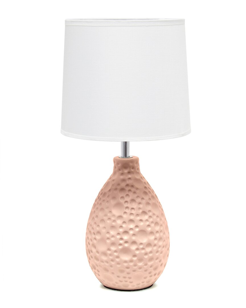 Lalia Home Essentix 14.17in Traditional Ceramic Table Desk Lamp In Pink