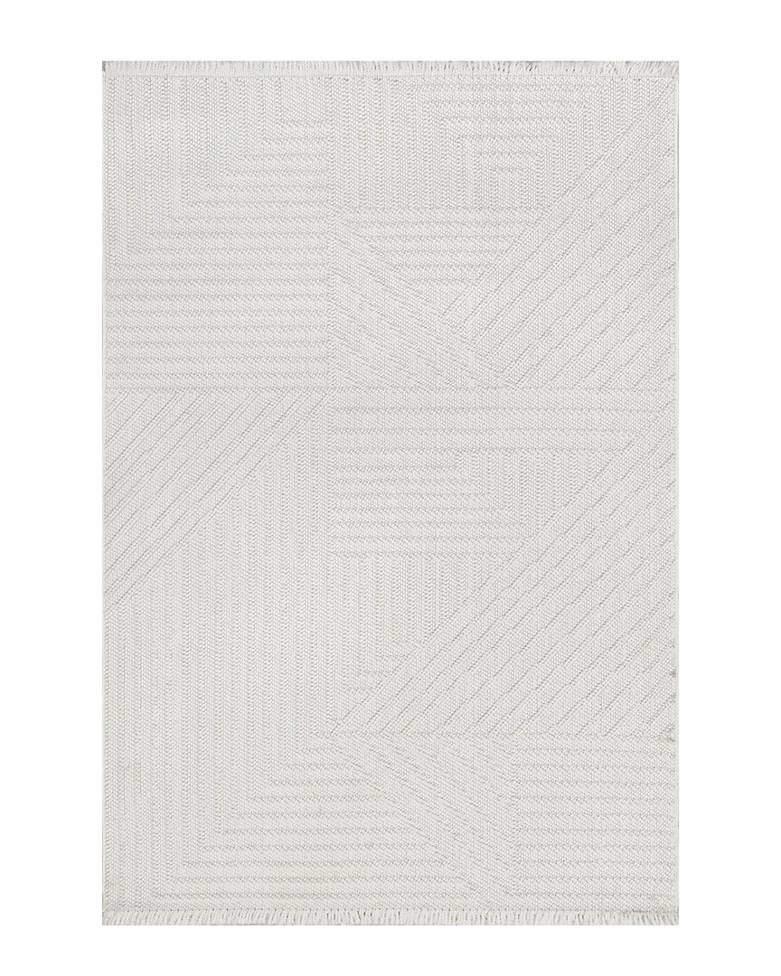 Nuloom Makena Modern Geometric High-low Polyester Rug In Off White