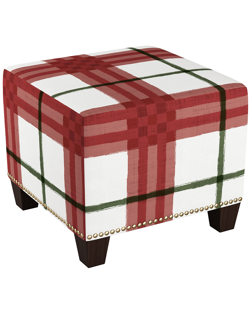 Skyline Furniture Square Ottoman In Red