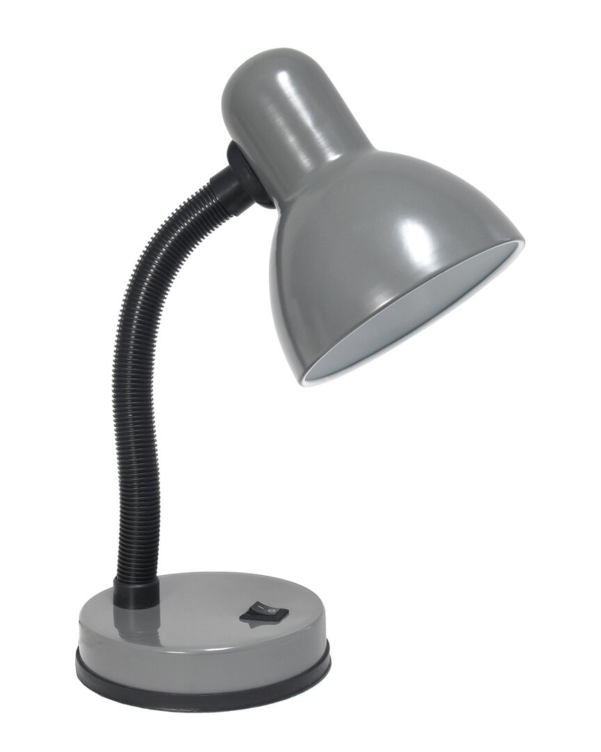 Lalia Home Essentix 14.25in Traditional Fundamental Metal Desk Task Lamp In Grey