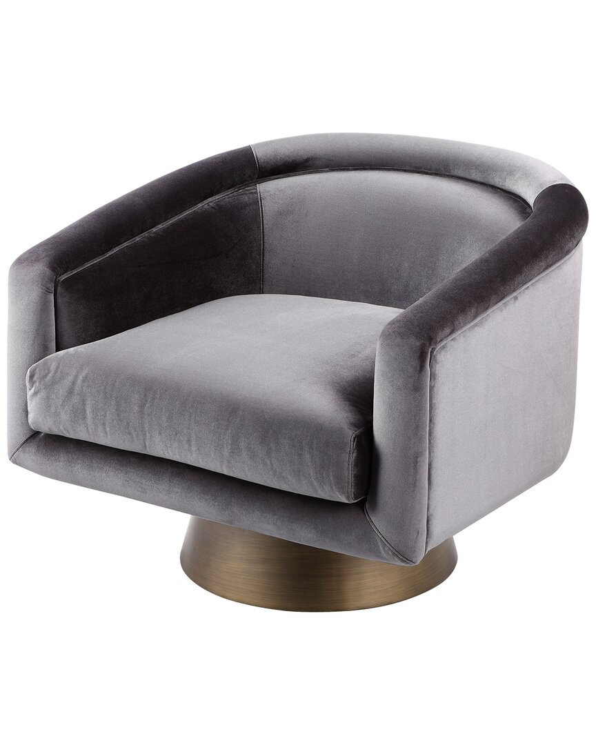 Pangea Home Audrina Swivel Lounge Chair In Metallic