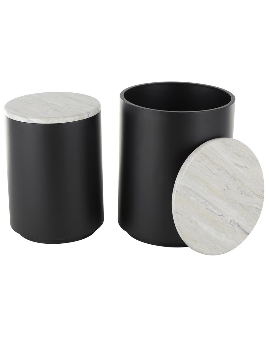 Peyton Lane Set Of 2 Nesting Accent Tables With Faux Marble Top