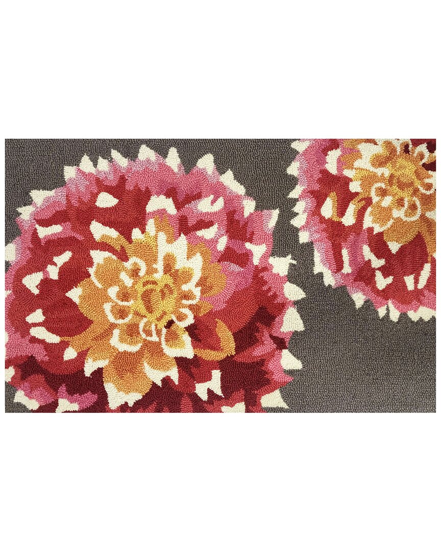 The Rug Market Heirloom Dahlia 30x48in Doormat In Grey
