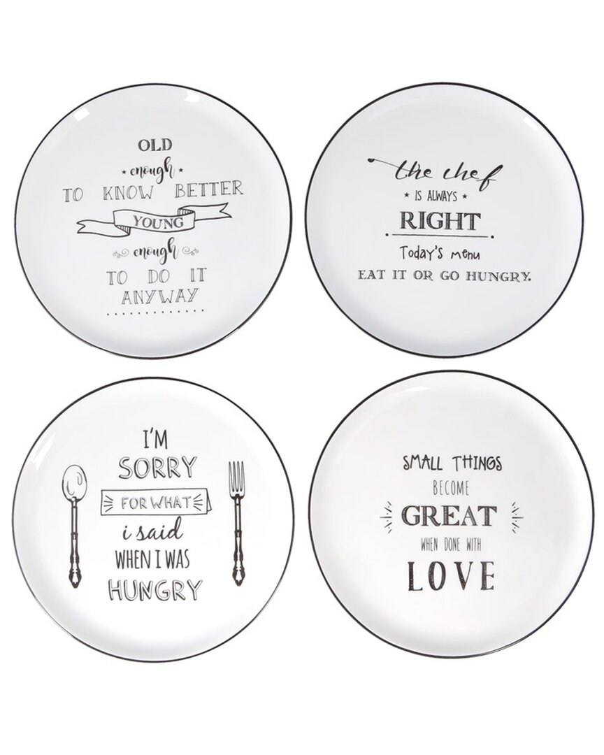 Porland Be Happy 4-piece Cake Plate Set