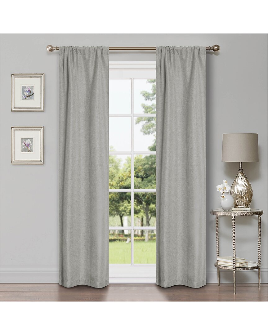 Superior 26x84 Linen-inspired Classic Modern Blackout 2pc Curtain Panel Set In White
