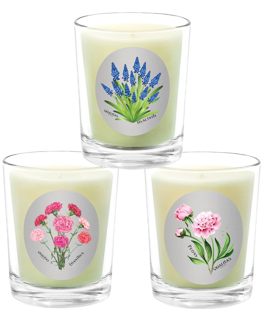 Qualitas Candles 3pc Candle Set - Hyacinth In White