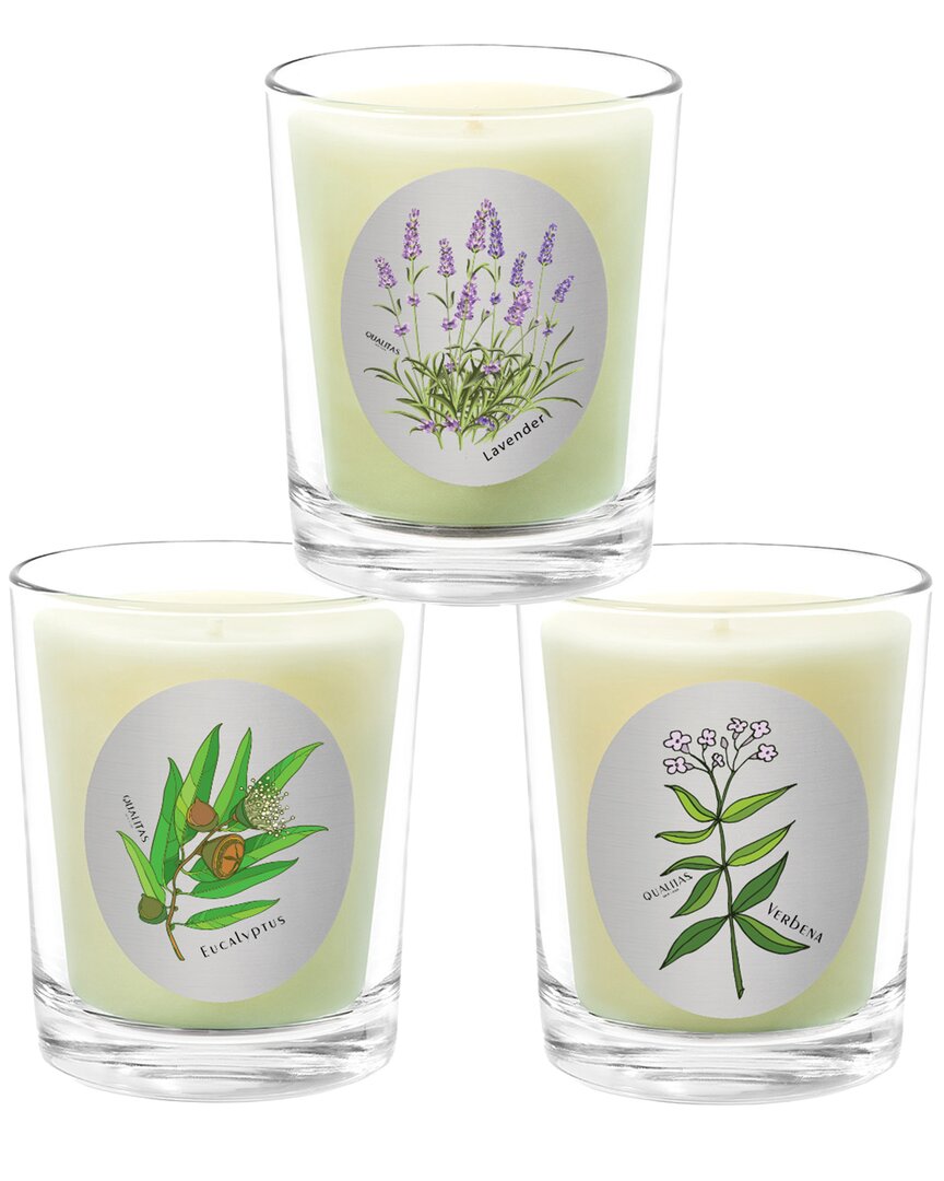 Qualitas Candles 3pc Candle Set - Lavender In White