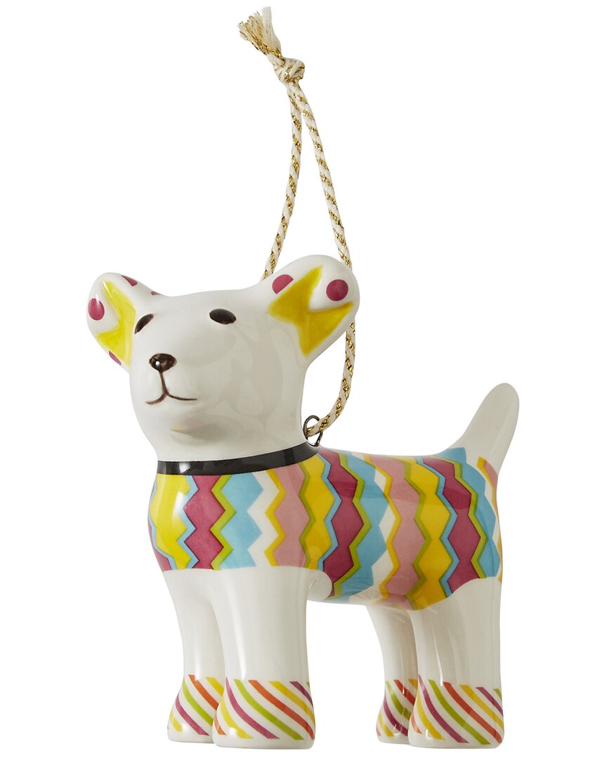 Spode Kit Kemp Tiffany Pooch Patchwork Ornament In Multi