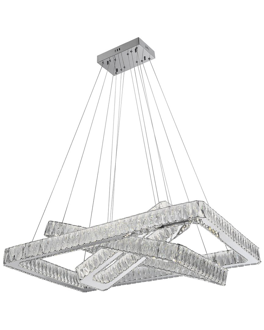 Shop Finesse Decor Crystal Elegance Led Chandelier In Silver