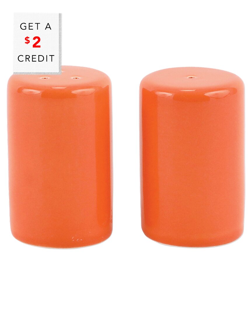 Vietri Chroma Coral Salt & Pepper In Coral