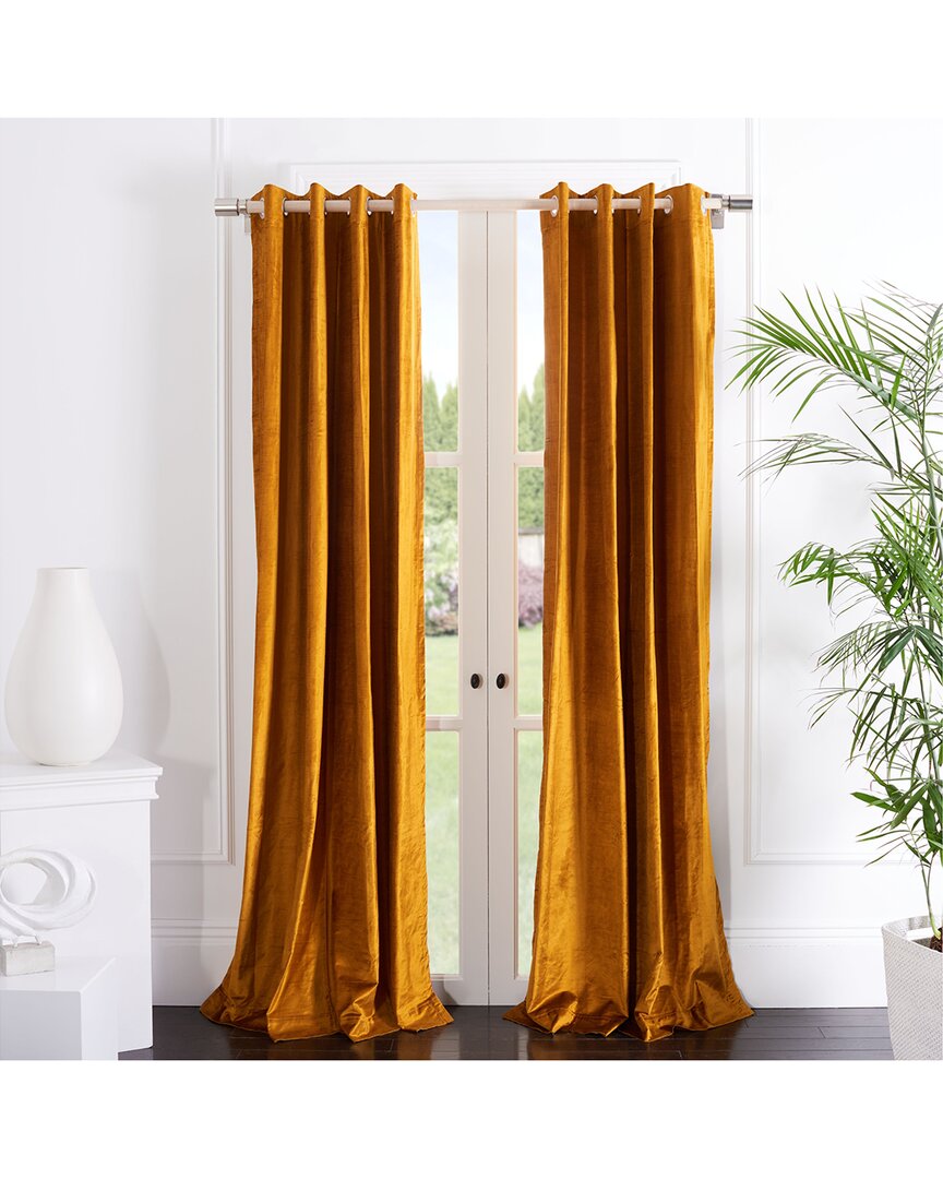 Safavieh Creslia X Window Curtain Panel In Mustard